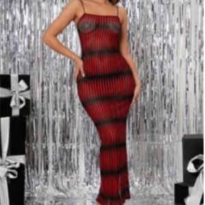 SHEIN Red + Black Maxi Dress